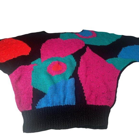 Nannell Sweater Womens Vintage 90s Full House Pullover Hand Knit Wool Blend - Picture 2 of 11